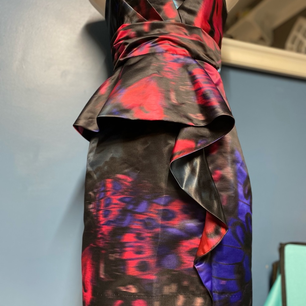 NWT Parker Black Makani Butterfly Print Peplum Dress - Picture 11 of 14